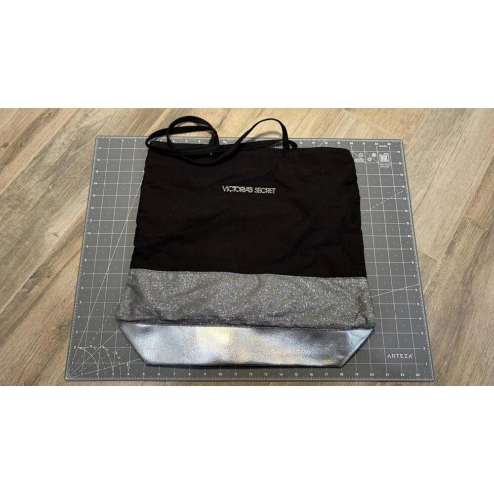 Victorias Secret Black And Silver Tote Bag